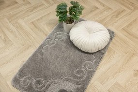 Kúpeľňový koberček Marika sivý, kvety