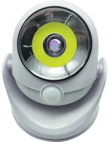LED vonkajšie nástenné svietidlo IP44 3W 220lm strieborné s pohybovým senzorom