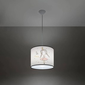 Sollux Lighting Detské závesné svietidlo Princess, 1x plastové tienidlo so vzorom, (fi 30cm)