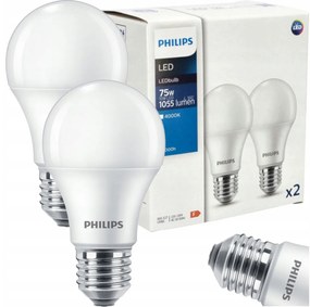 2x LED žiarovka Philips E27 - 10W - 1055lm - 4000K