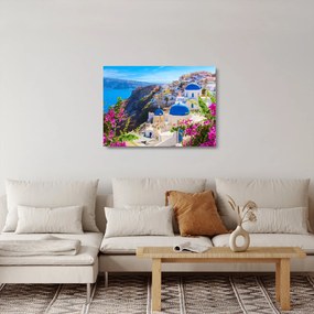 Sklenený obraz - Santorini, Grécko (70x50 cm)