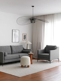 Trojmiestna pohovka Terra s rámom zo 100% hrabového dreva 196 x 93 cm, sivá