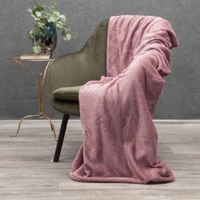 Ružová deka ZOE s 3D efektom150x200 cm