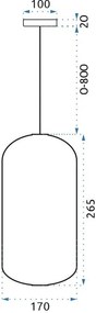Toolight Toolight, LED stropné sklenené svietidlo APP442-CP, OSW-00573