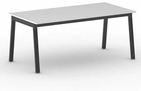 Kancelársky pracovný stôl PRIMO BASIC, čierna podnož, 1800 x 900 mm, biela