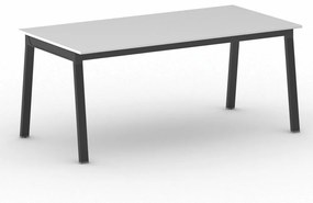 Kancelársky pracovný stôl PRIMO BASIC, čierna podnož, 1800 x 900 mm, biela