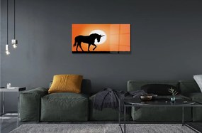 Sklenený obraz Sunset Unicorn 100x50 cm