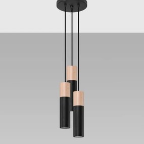 Sollux SL.1014 - Luster na lanku PABLO 3xGU10/40W/230V čierna