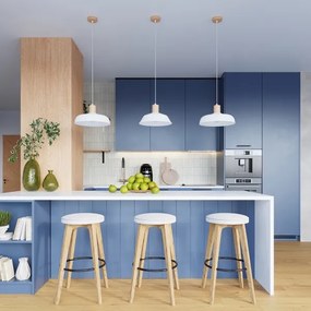 Sollux SL.1323 - Luster na lanku INDY 1xE27/15W/230V pr. 38 cm biela