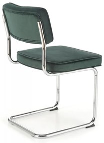 Jedálenská stolička VALDA — kov, látka, tmavo zelená