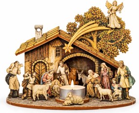 AMADEA Drevený skladací betlehem 3D 23 cm