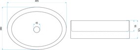 Rea Mirella Transparent, sklenené umývadlo na dosku 495x380x125 mm, číra, REA-U3525