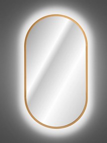 Comad Závesné zrkadlo s LED osvetlením Apollo 50x90 cm, zlatá