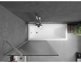 Mexen Next, 1-krídlová vaňová zástena 80 x 150 cm, 6mm sklo Ribs, oceľová, 895-080-000-00-09-97