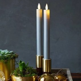 SIRIUS LED svíčka Sara tall, sada 2 kusy, stříbrná, 25 cm