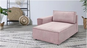 Svetloružový menčestrový modul pohovky (ľavý roh) Nihad modular – Bobochic Paris