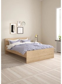 Dvojlôžková posteľ v dekore duba bez roštu 140x200 cm v prírodnej farbe Naia – Tvilum