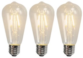 Sada 3 LED žiaroviek s vláknom E27 ST64 4W 320lm 2700K