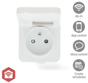 Nedis ZBPO130EWT -Inteligentná zásuvka Smartlife 3680W/230V/ Typ E/16A Wi-Fi Tuya IP44