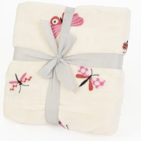 Detská deka do postieľky mikroplyš Exclusive 80 × 100 cm – Motýliky béžové