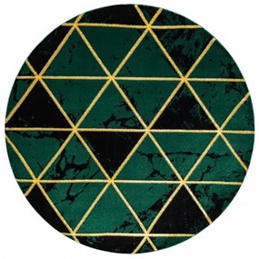 Dywany Łuszczów, Kusový koberec Emerald 1020 green and gold kruh, 200x200 (priemer) kruh, zelená, obývacia izba