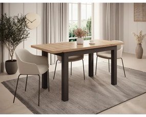 Rozkladací jedálenský stôl DOO dub artisan/čierna