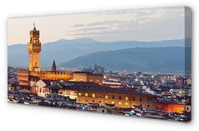 Obraz na plátne Italy Castle sunset panorama 125x50 cm