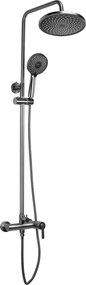 Rea Ontario, sprchový set nástenný s dažďovou sprchou, grafitová matná, REA-P9495
