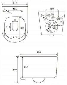 Mexen Carmen Rimless, závesná WC misa so sedátkom + bidet, biela, 30880400+35884900