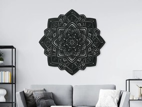 drevko Vyrezávaná drevená mandala Symetria Rozmer obrazu: 120 x 120 cm, Farba dekorácie: Čierna