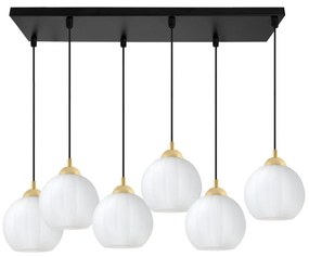 Závesné svietidlo Costa, 6x biele sklenené tienidlo, b/g
