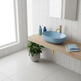 Rea Lisa, umývadlo na dosku 490x350x140 mm, svetlá modrá lesklá, REA-U6620