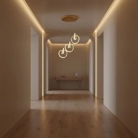 Toolight Toolight, LED závesné osvetlenie 33W, 3000K, 3500lm, LHJ093-3CP, zlatá lesklá, OSW-50066