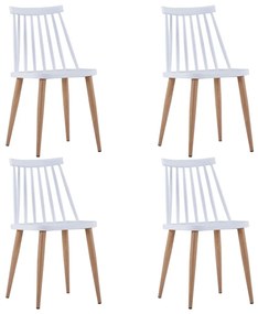 Jedálenské stoličky 4 ks biele plastové