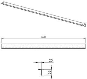 Elita Look, rukoväť pre skrinku 60 cm 1 ks, čierna matná, ELT-167515