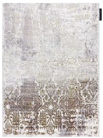Moderný koberec DE LUXE 2081 ornament vintage - Štrukturálny zlatý / krém
