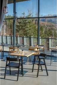 Čierna jedálenská stolička s podrúčkami z dubového dreva Flip – Gazzda