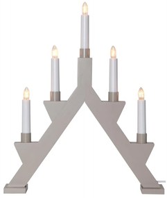 Eglo 410347 - Vianočný svietnik ZACK 5xE10/3W/230V šedá