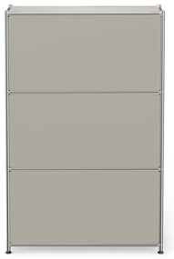 Komoda Kovová komoda »CN3« s výklopnými priečinkami, svetlosivá