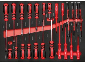 Pojazdný dielenský vozík na náradie EXPERT, VRÁTANE NÁRADIA, 7 zásuviek, modrá