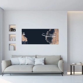 Obraz - Tmavomodrá abstrakcia (120x50 cm)