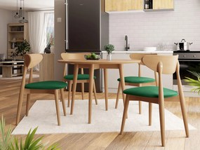 Okrúhly stôl Vidariko FI 100 so 6 stoličkami ST80 01, Dostupné poťahy: Magic Velvet 2225, farebné prevedenie stola v dreve: Prírodná, farebné prevedenie stoličky v dreve: Prírodná