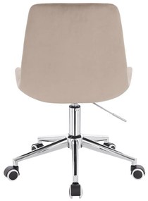 LuxuryForm DESIGN Stolička PARIS VELUR na striebornej podstave s kolieskami - latte