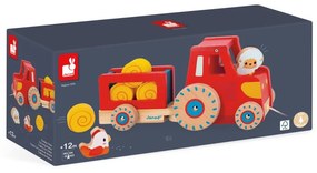 Ťahací drevený traktor s doplnkami