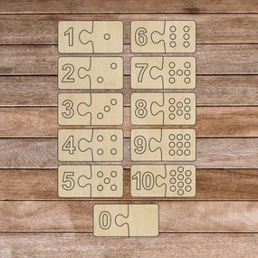 Montessori drevená vkladačka pre deti - dvojdielne DOMINO  | SENTOP H011