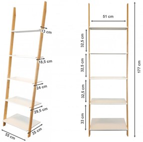 Bambusový regál Goddy bielo-hnedý