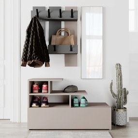 Předsíňová stěna Houseland Vesty mocha/antracit