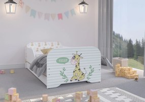 Wooden Toys Detská posteľ MIKI 140x70 ŽIRAFA