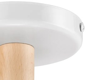 Prisadený luster ELLIE 5xE27/60W/230V biela/buk