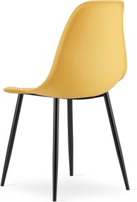 Set štyroch jedálenských stoličiek WAT horčicový - čierne nohy (4 ks)